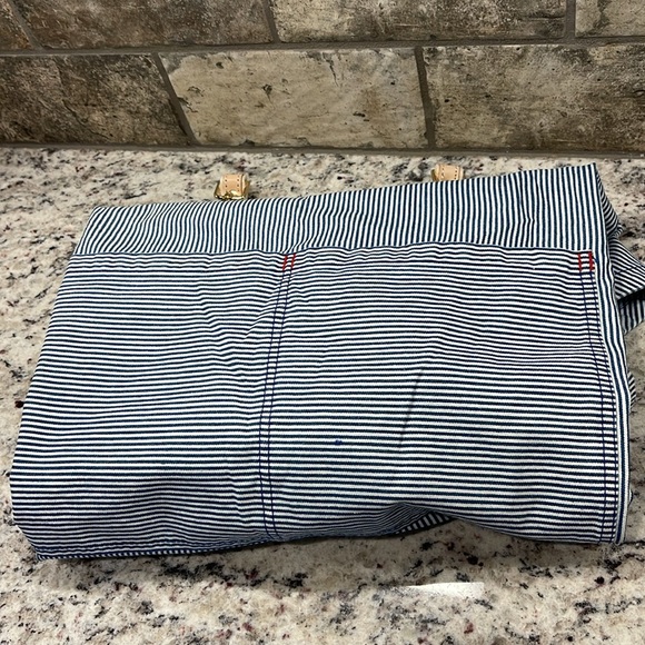 NWT Jeanerlor Blue Striped Denim Apron Cotton Canvas Straps Unisex Chef Gardner - Picture 8 of 9